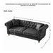 Chesterfield 3 And 3 Seater Sofa Set High Tech Fabric Roll Armrest Upholstered Couch Home Essentials