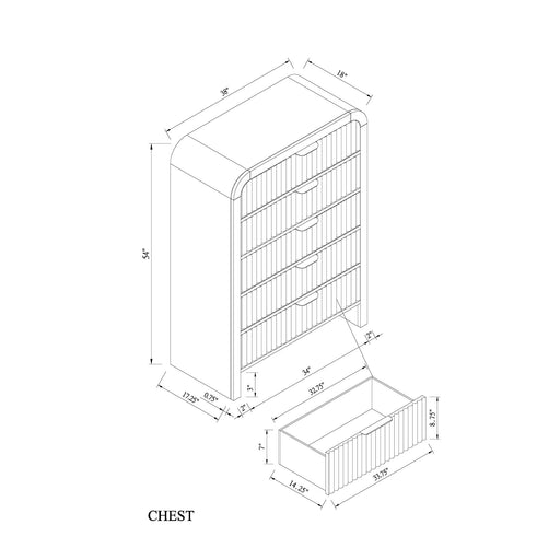 Beverly - Chest, LED Lighting - White / Black Global Furniture USA