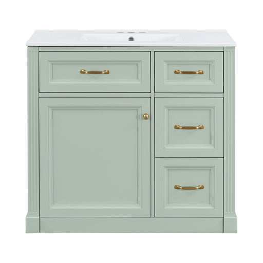 Modern Bathroom Vanity With Sink, 4 Drawers, Soft-Close Door, Adjustable Shelf Hearth and Haven