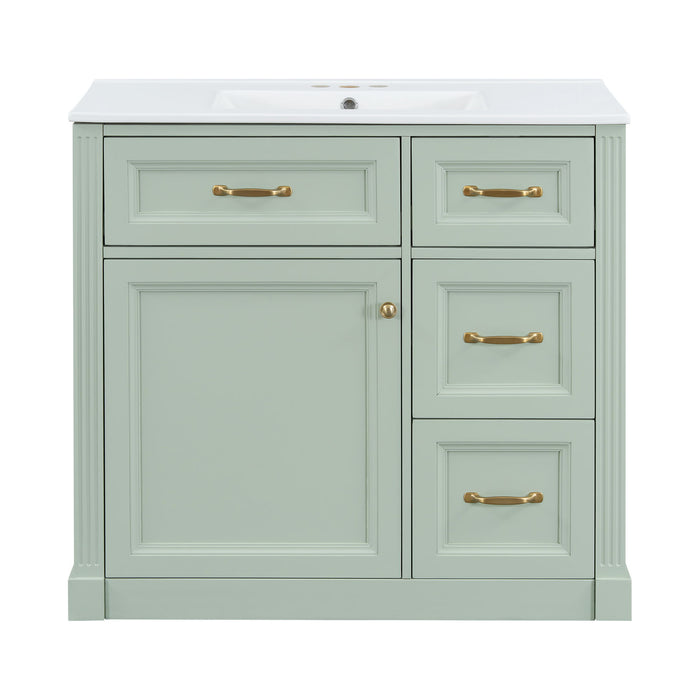 Modern Bathroom Vanity With Sink, 4 Drawers, Soft-Close Door, Adjustable Shelf Hearth and Haven