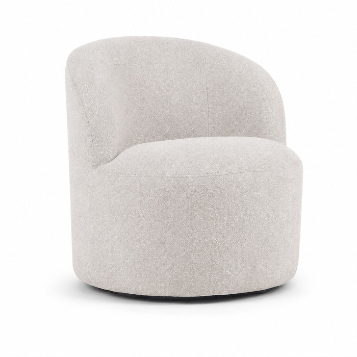 Upholstered Barrel Accent Chair For Living Room - White Home Essentials