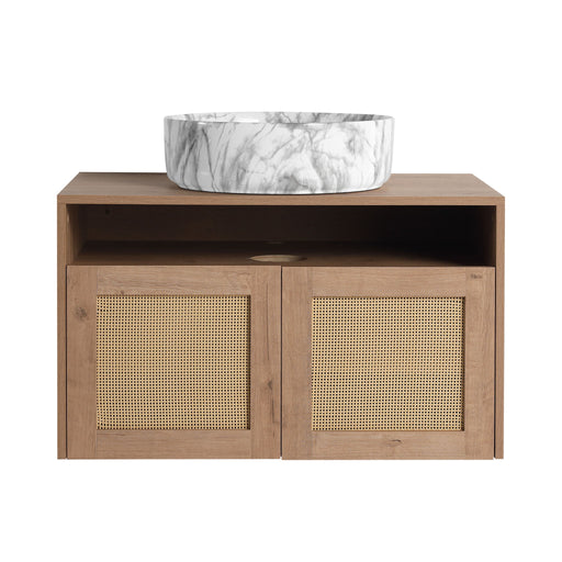 Bathroom Vanity With Art Sink, 2 Soft Close Doors, Float Mounting Design Home Essentials