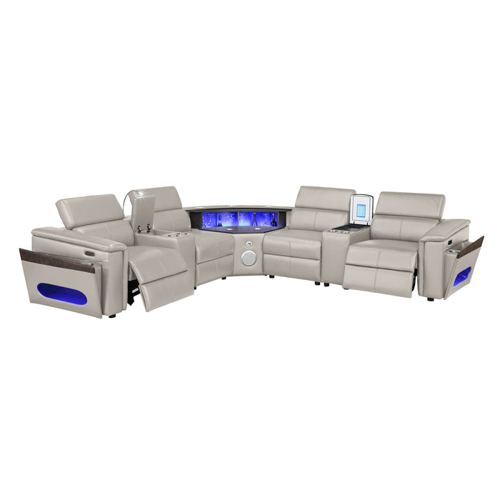 Nova - Sectional With Bluetooth Speaker, LED And Lifting Wine Cabinet Matrix Furniture Group