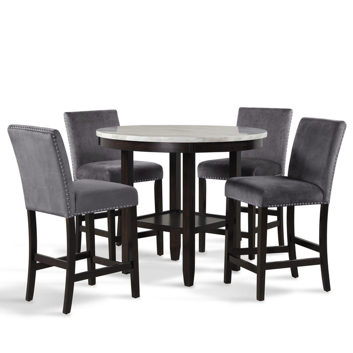Celeste - Round Counter Table - Espresso New Classic