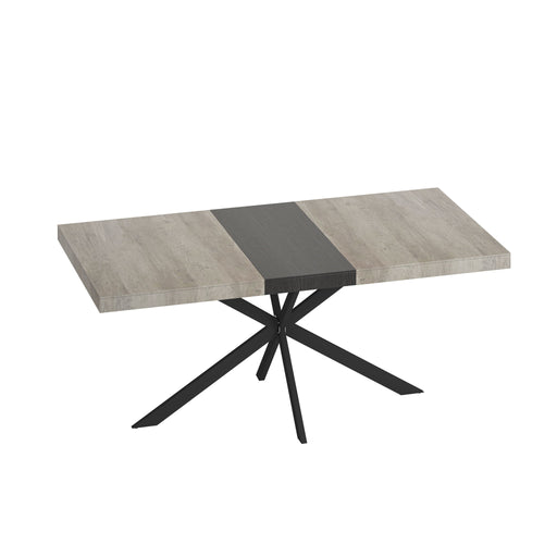 Retro Rectangular Stretch Dining Table With Embossed Center Plate Home Essentials