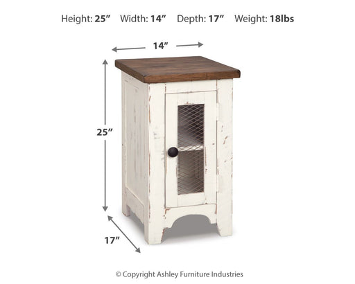 Wystfield - Chair Side End Table - White / Brown Signature Design by Ashley®