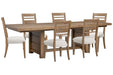 Plum Creek - 7 Piece Extendable Trestle Dining Table Set Magnussen Furniture