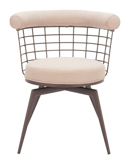 Saku - Swivel Dining Chair - Beige / Brown Zuo Modern