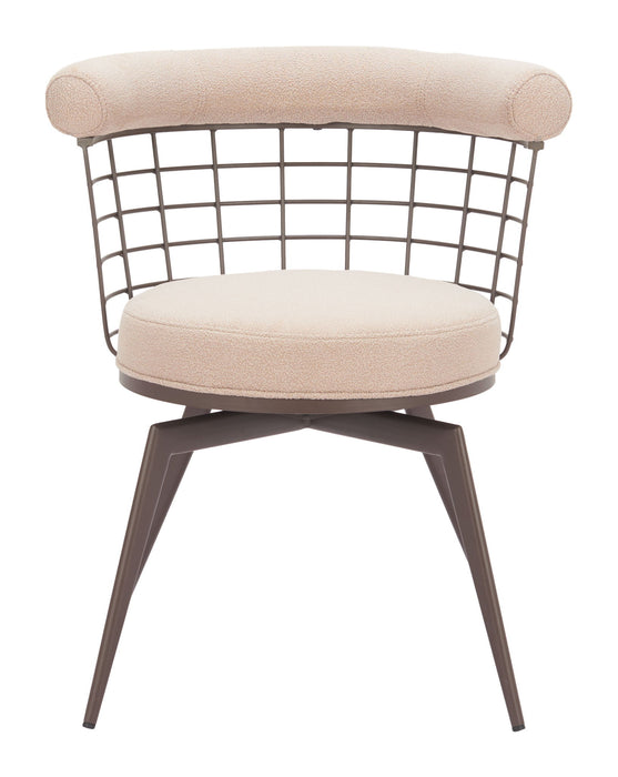 Saku - Swivel Dining Chair - Beige / Brown Zuo Modern