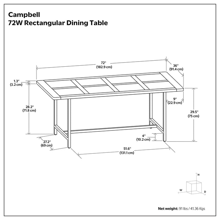Campbell - Handcrafted Dining Table Simpli-Home