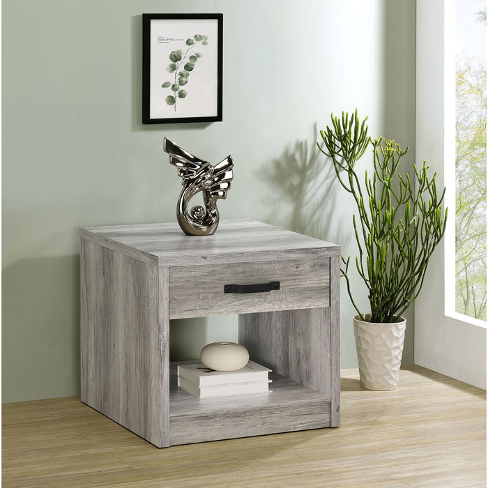 Nuberg - 1 Drawer Table - Gray Furniture Max