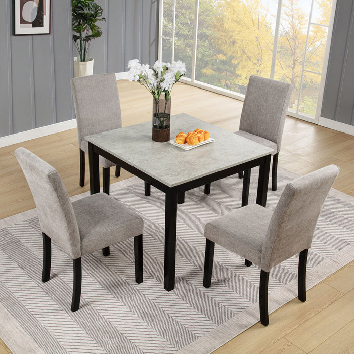 Modern 4 Person Dining Table Set With 4 Chairs Home Essentials