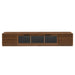 TV Stand With LED Lighting, Soft Closing Hinges, Cable Management - Walnut Hearth and Haven
