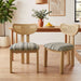 Striped Upholstered Rattan Back Dining Chairs (Set of 2) Home Essentials