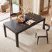 Rectangular Dining Table With Parquet Top, Rounded Corners Hearth and Haven