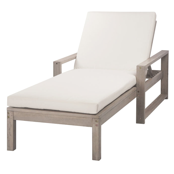 Outdoor Lounge Chairs, 5 Position Chaise Lounge With Adjustable Backrest (Set of 2) - Gray Hearth and Haven
