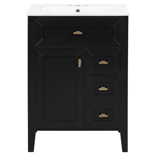 Bathroom Vanity With Sink, 3 Drawers & Cabinet With 2 Tier Door Storage Rack, Soft Close Doors & Drawers Hearth and Haven