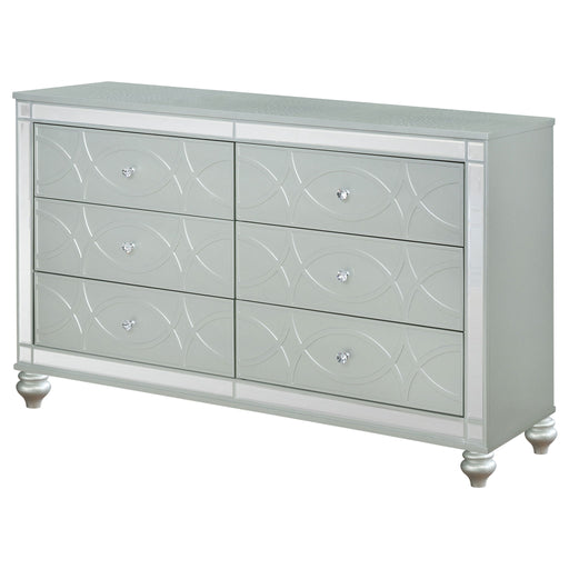 Arabesque - 6 Drawer Dresser - Silver Furniture Max