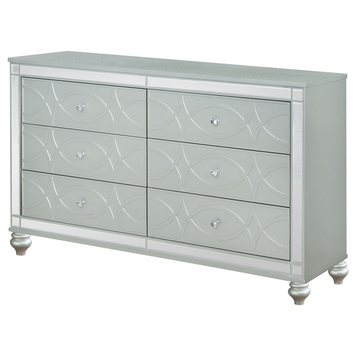 Arabesque - 6 Drawer Dresser - Silver Furniture Max
