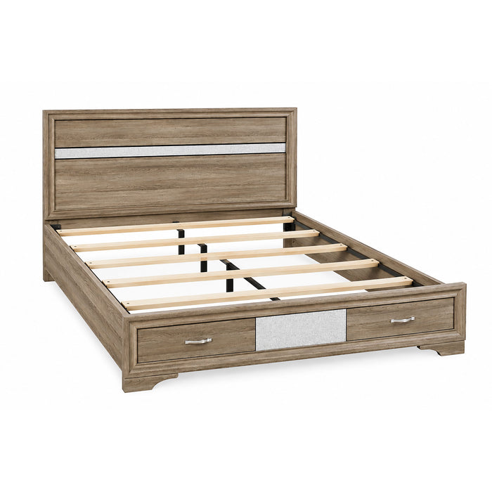 Ryder - Bed With Panel Headboard, 2 Drawer Footboard Global Furniture USA