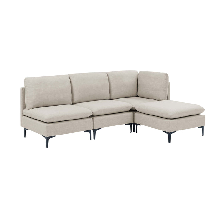 Upholstered Modular Sectional With Tall Legs, Medium Firm Seat Home Essentials