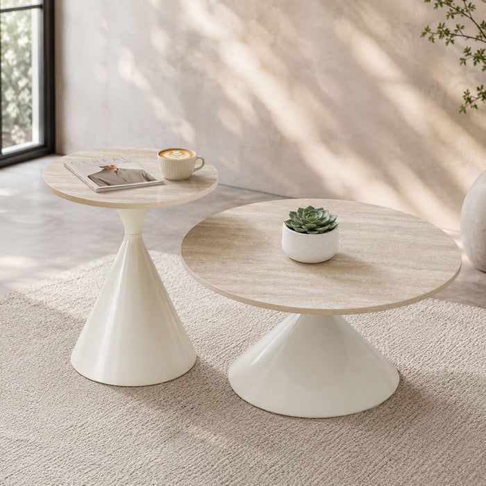 2 Piece Coffee Round Table Set Home Essentials