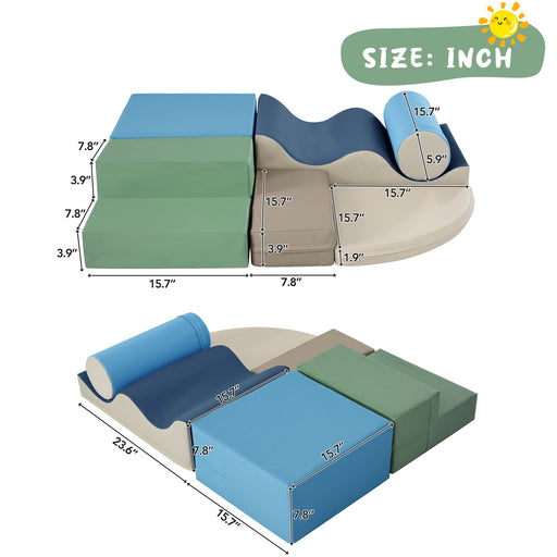 Soft Climb And Crawl Foam Playset 6 In 1, Soft Play Equipment Climb And Crawl Playground For Kids, Kids Crawling And Climbing Indoor Active Play Structure - Colorful Daily Nest