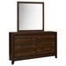 Anza - 6 Drawer Dresser With Mirro - Walnut Furniture Max
