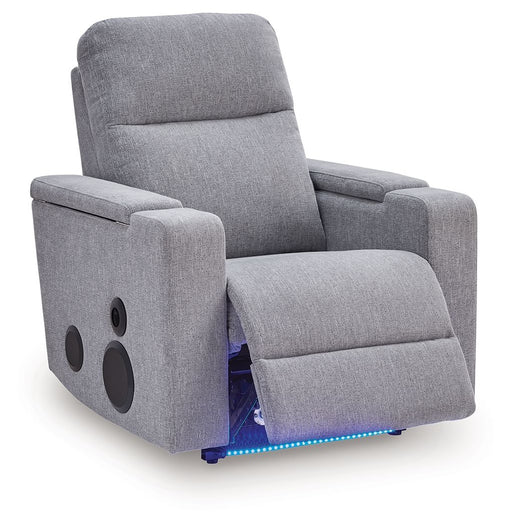 Pineland - Glider Power Recliner With Audio System - Pewter Signature Design by Ashley®