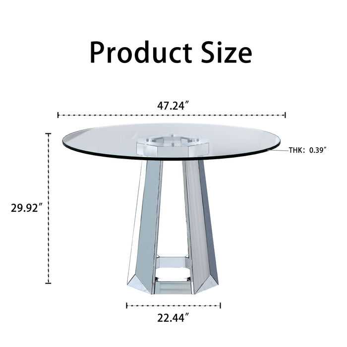 Round Dining Table For Kitchen - Silver Home Essentials