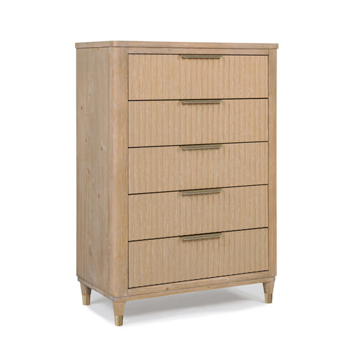 Tall Chest With Full Extension Glides And Accents, Storage Cabinet - Natural Wood Home Essentials