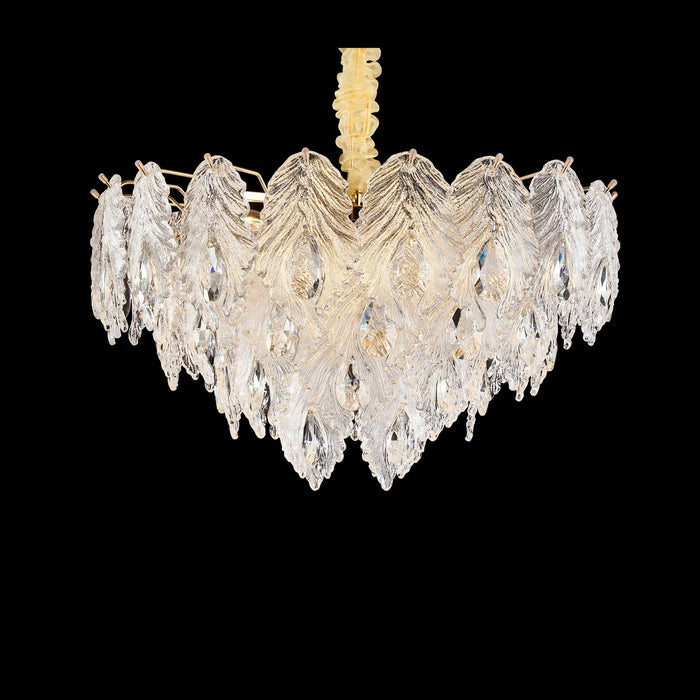 Michael Amini Lighting - Orlisse 9-Light Acrylic Chandelier - Gold Michael Amini