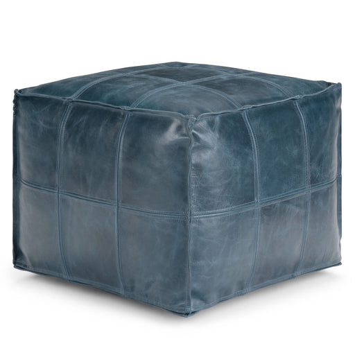 Manning - Square Pouf - Teal Simpli-Home
