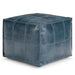 Manning - Square Pouf - Teal Simpli-Home