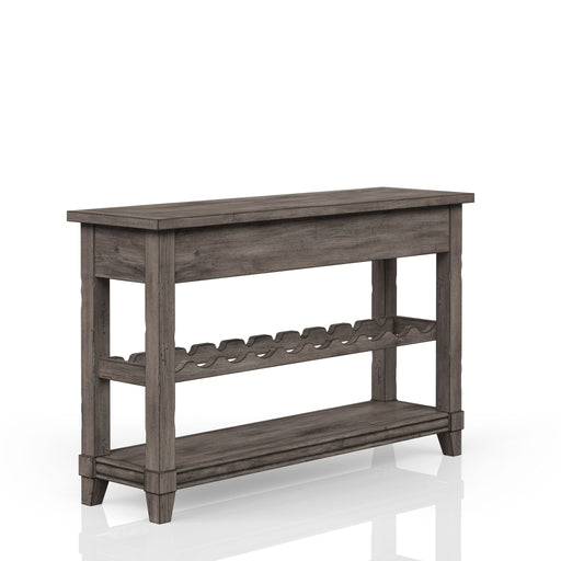 Console Table With Wine Bottle Storage Storage Drawers - Gray Bernards Furniture