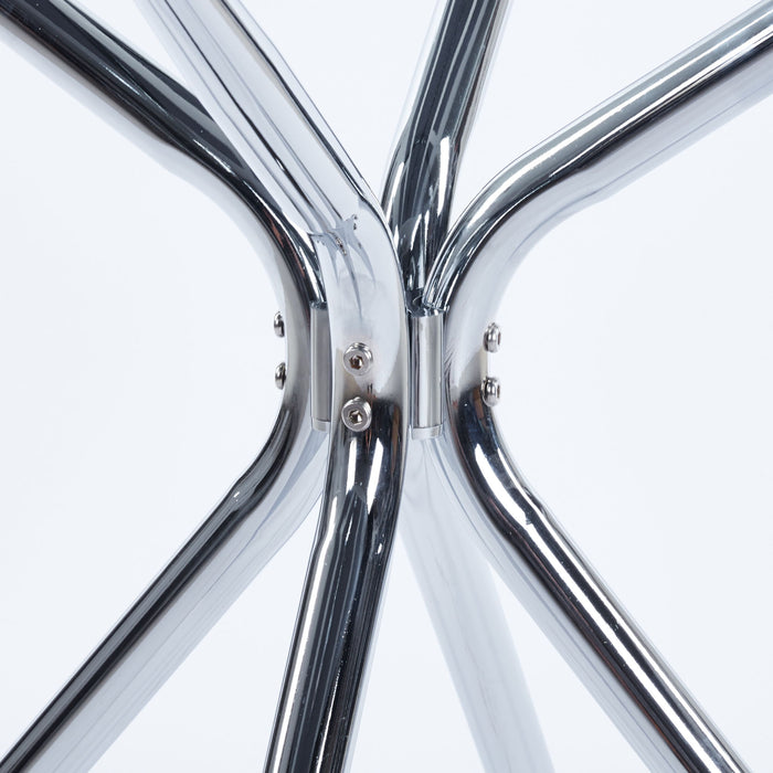 Compact Dining Table With Glass Top - Chrome