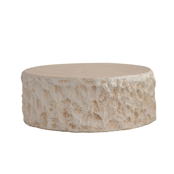 Round Coffee Table & Smooth Texture For Living Room - Light Beige Home Essentials