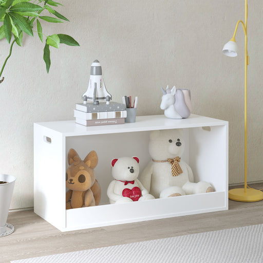 Open Toy Storage Box For Kids, Organizer Bin For Plush Toys, Books - White Home Essentials