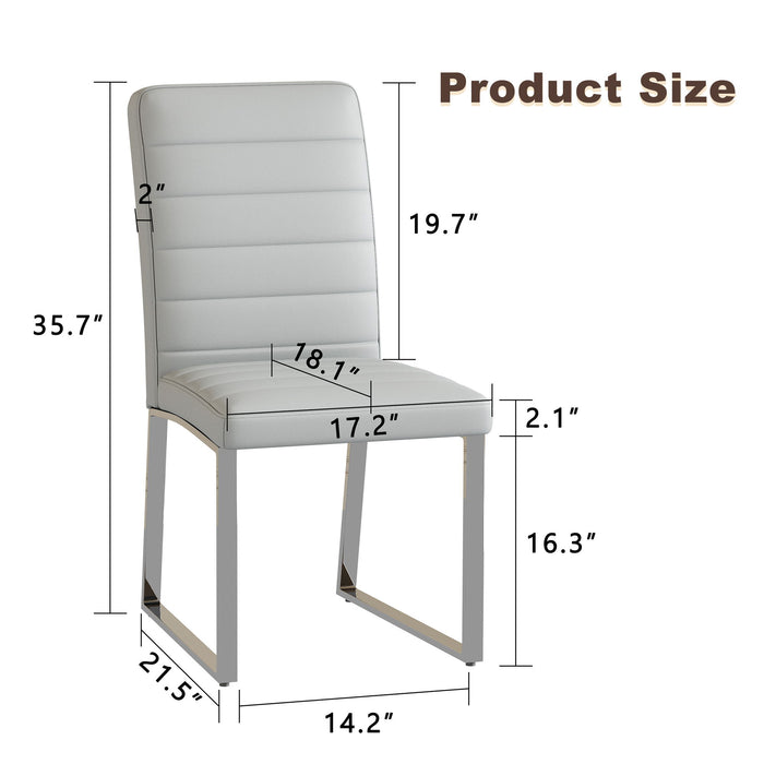 Oversized Dining Chairs (Set of 4) - Light Gray Home Essentials