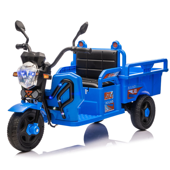 12V Kids Electric 3 Wheel Cargo Truck With LED Lights & Music Daily Nest