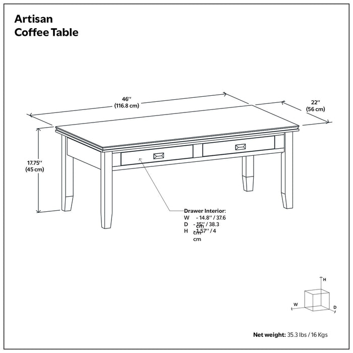 Artisan - Coffee Table - Russet Brown Simpli-Home
