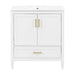 Elegant Fluted Bathroom Vanity With Sink, Soft Close Doors & Drawer Noble House