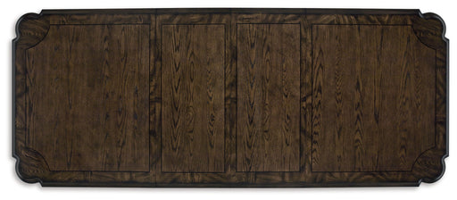 Maylee - 11 Pc. - Dining Extension Table, 4 Side Chairs, 2 Arm Chairs, Storage Bench, Buffet And Hutch - Dark Brown Signature Design by Ashley®