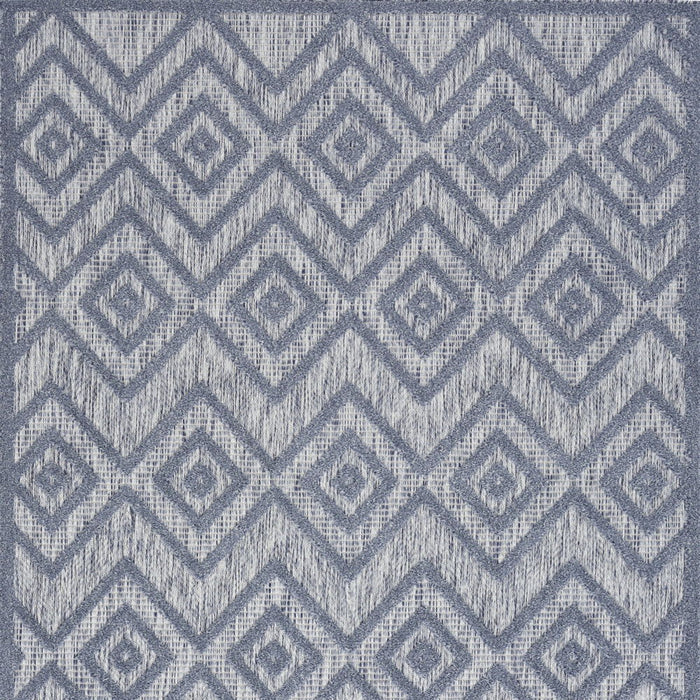 4' X 6' Argyle Indoor / Outdoor Area Rug - Denim Blue