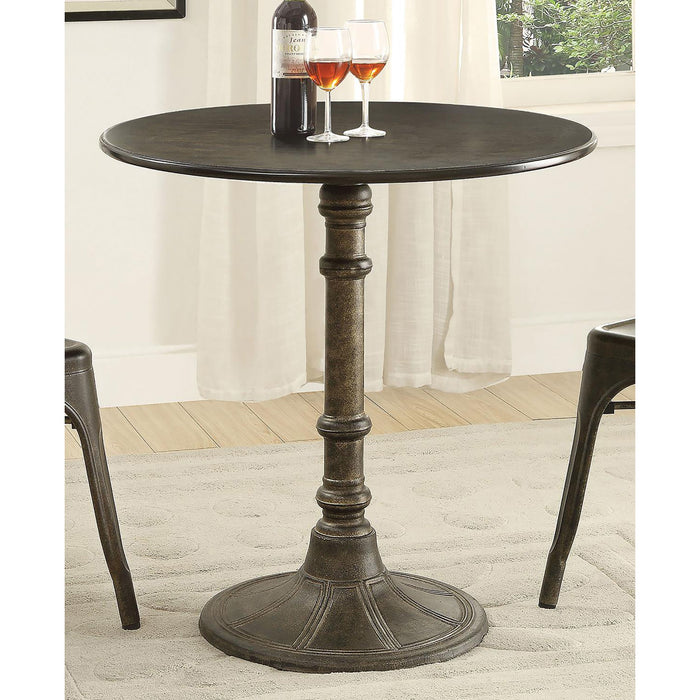 Round Dining Table & Pedestal Base - Brown