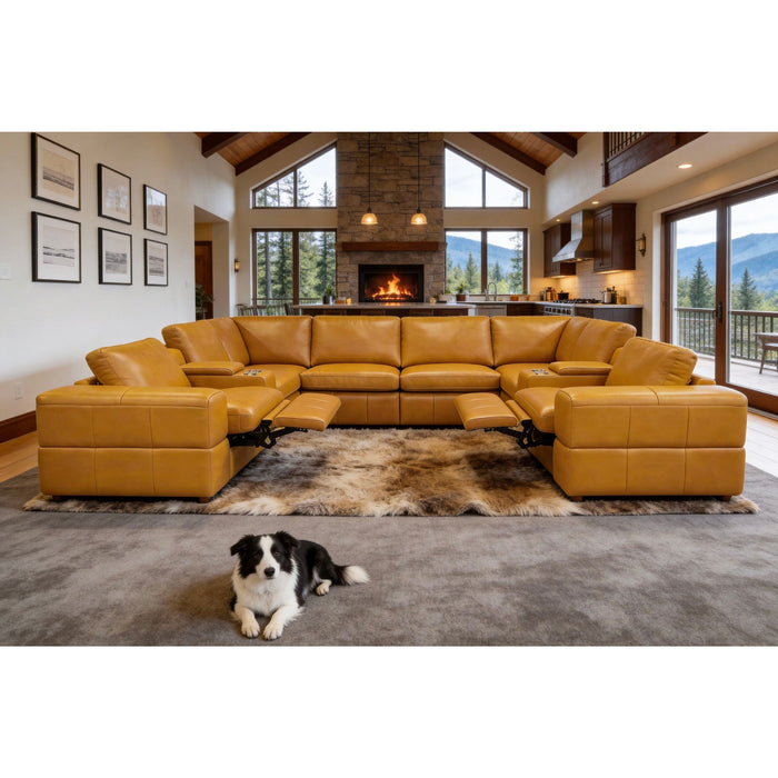 Upholstered Large Arms Sectional With Recliner Seats Home Essentials