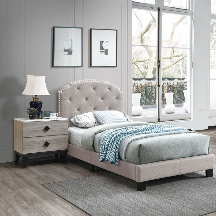 Button Tufted Bed With Nailhead Trim Home Essentials
