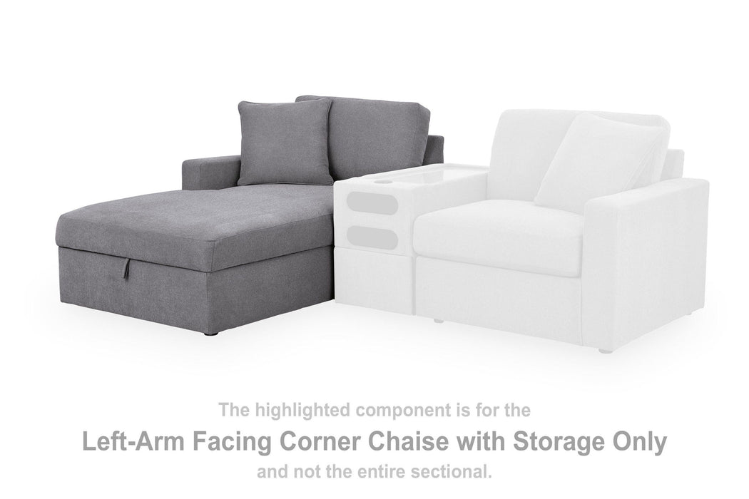 Modmax - LAF Corner Chaise With Storage - Granite Signature Design by Ashley®