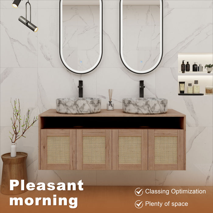 Bathroom Vanity With Art Sink, 2 Soft Close Doors, Float Mounting Design Home Essentials