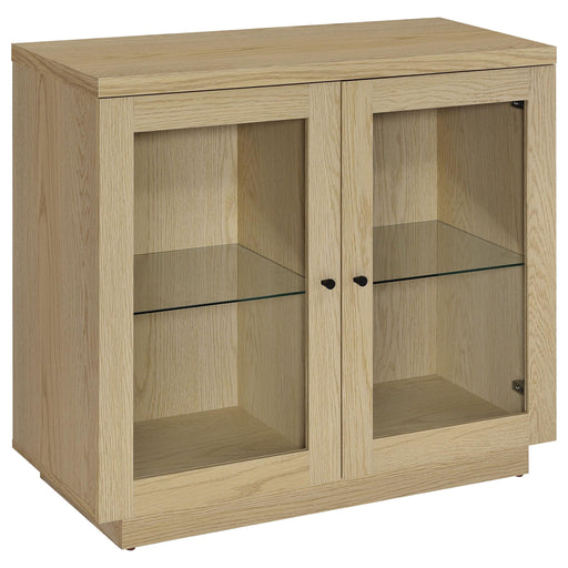 Metro - 2 Door Display Cabinet With Adjustable Shelves - Light Oak Furniture Max